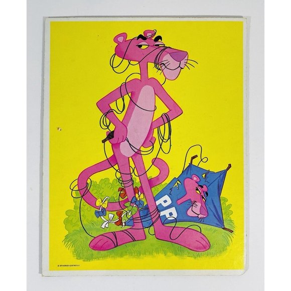 Vintage 1978 Pink Panther Frame Tray Puzzle Whitman Cardboard Toy Retro Kite - Picture 7 of 10